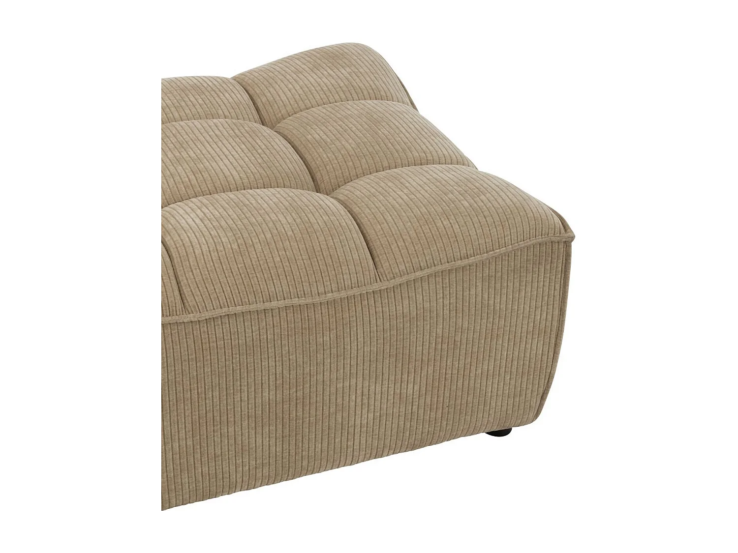 Pouf Matelassé "Grid" 92cm Beige Foncé