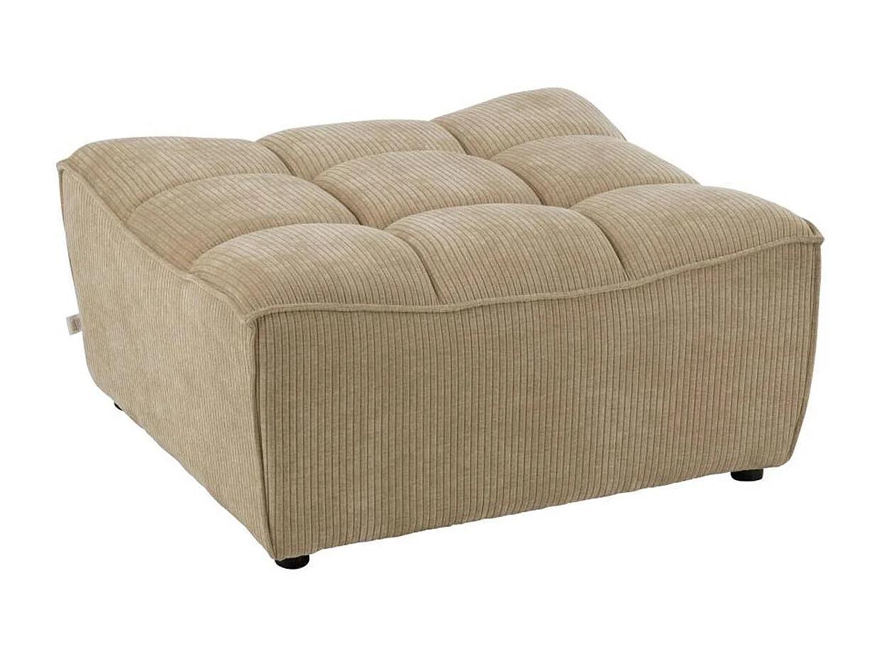 Pouf Matelassé "Grid" 92cm Beige Foncé