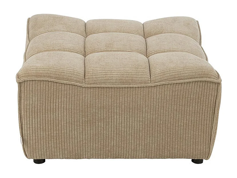 Pouf Matelassé "Grid" 92cm Beige Foncé
