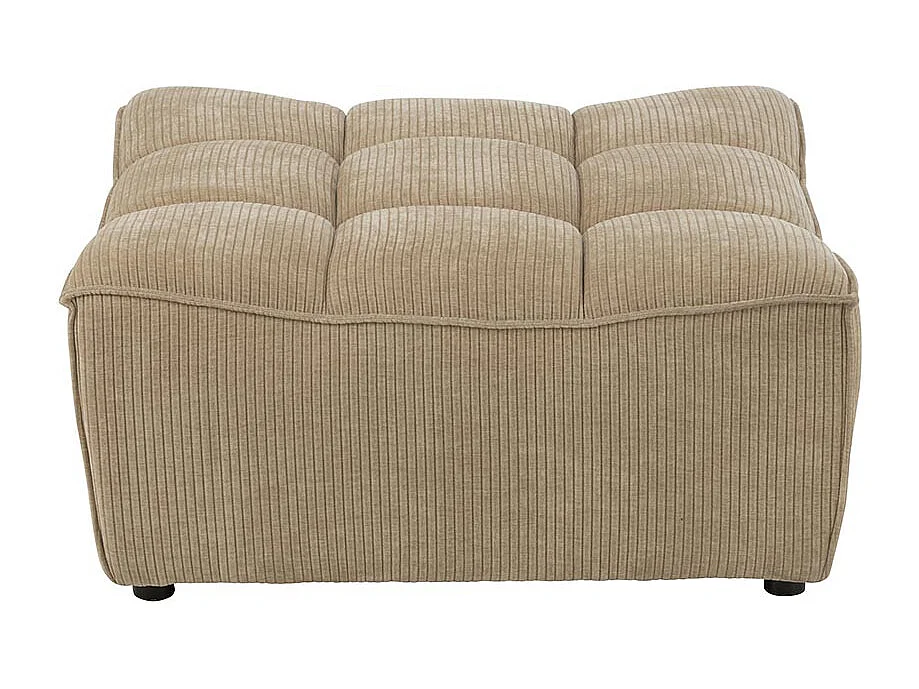 Pouf Matelassé "Grid" 92cm Beige Foncé