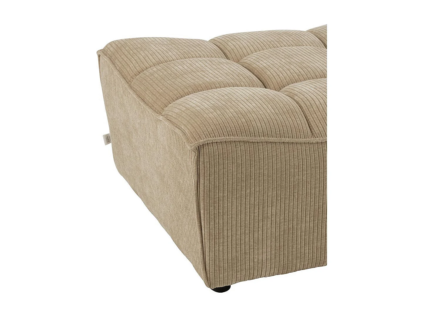 Pouf Matelassé "Grid" 92cm Beige Foncé