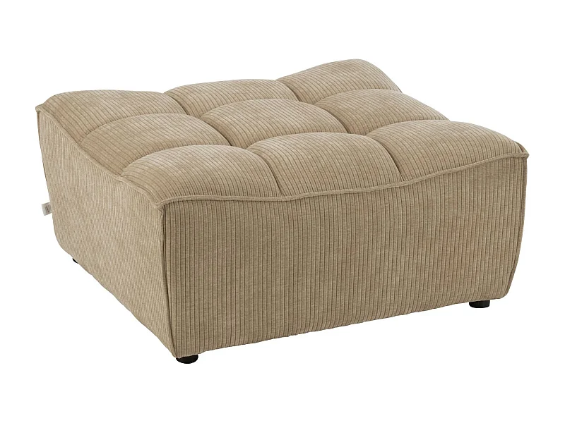 Pouf Matelassé "Grid" 92cm Beige Foncé