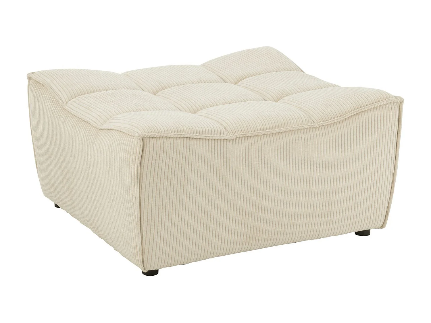 Pouf Matelassé "Grid" 92cm Beige