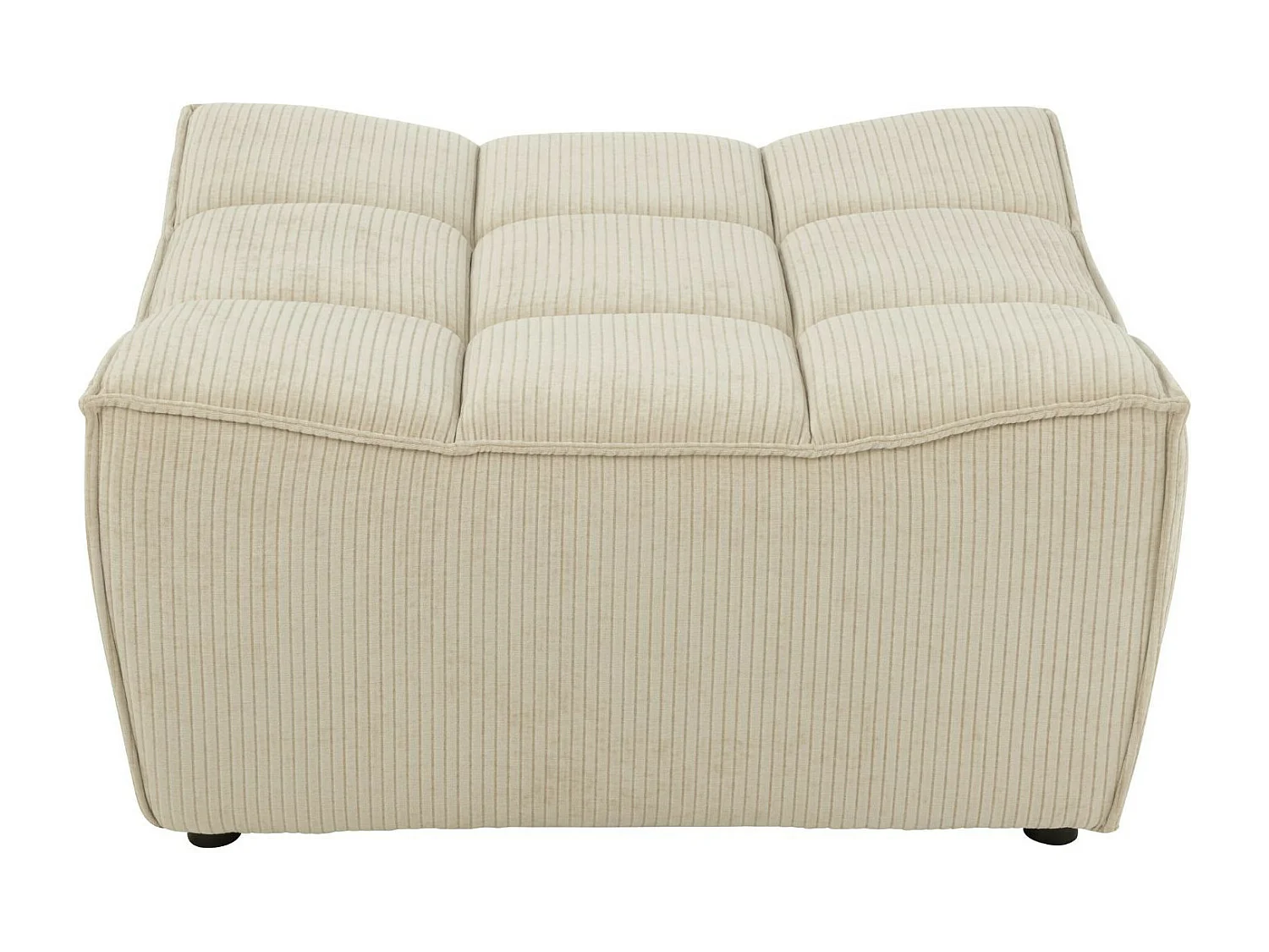 Pouf Matelassé "Grid" 92cm Beige