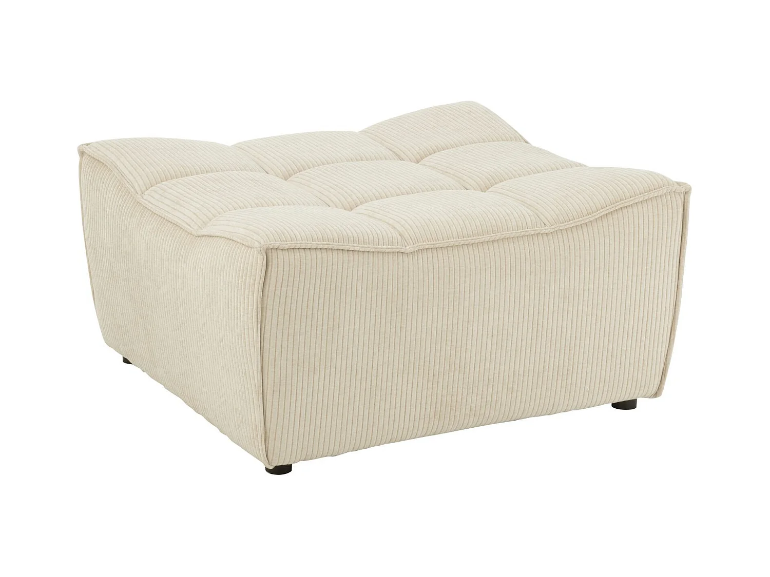 Pouf Matelassé "Grid" 92cm Beige