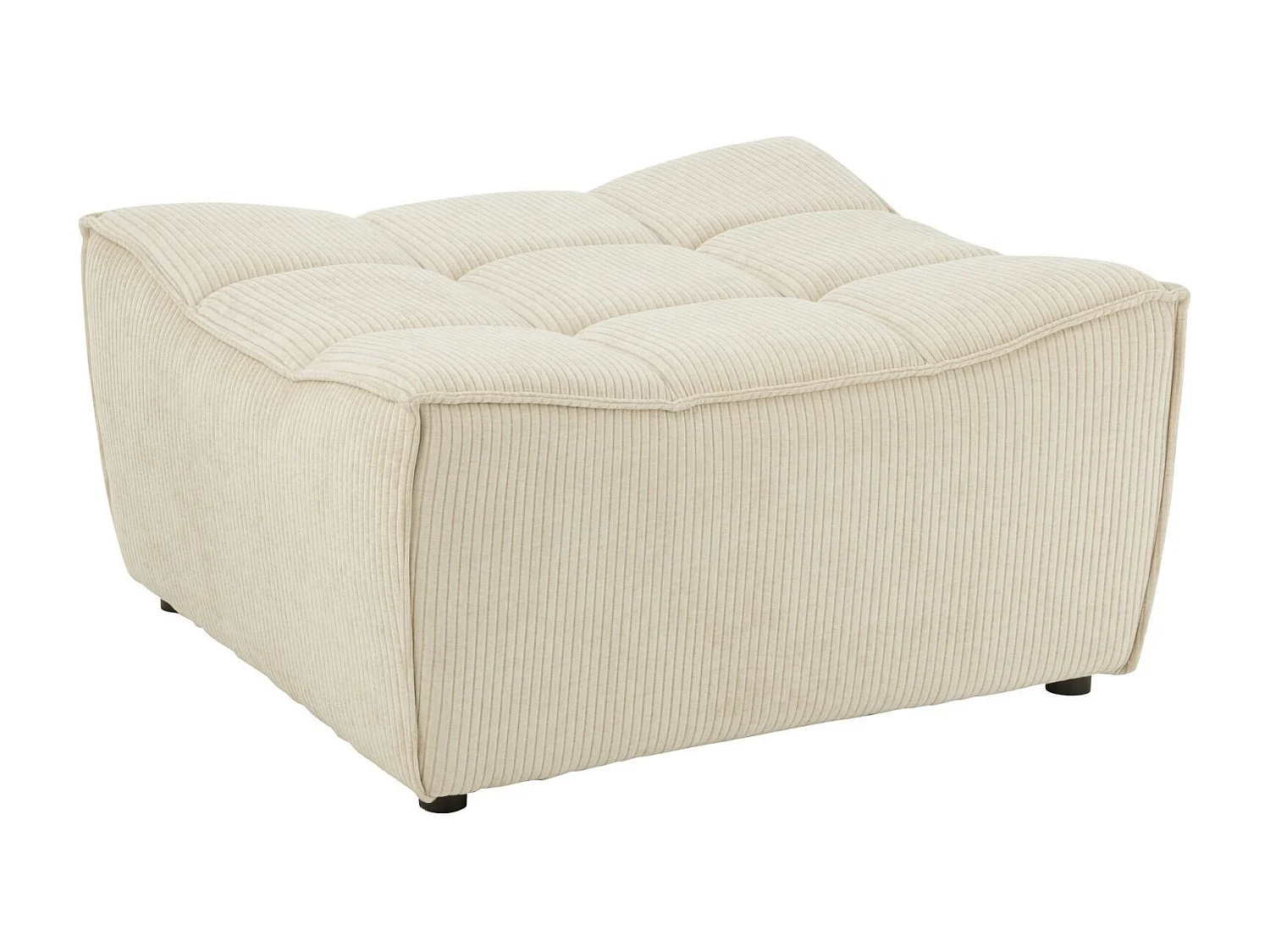Pouf Matelassé "Grid" 92cm Beige
