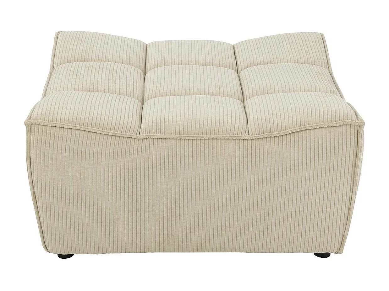 Pouf Matelassé "Grid" 92cm Beige