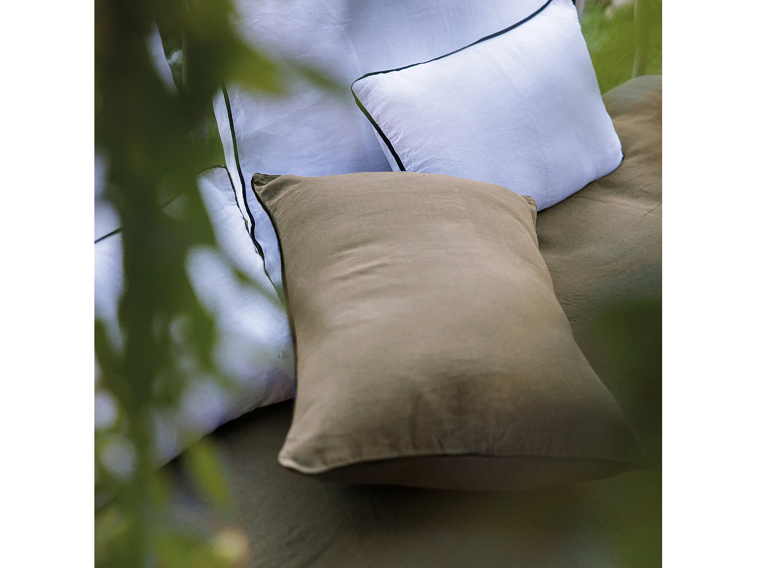 Housse de coussin PRELUDE 30x50 cm lin et coton lavé beige Chanvre