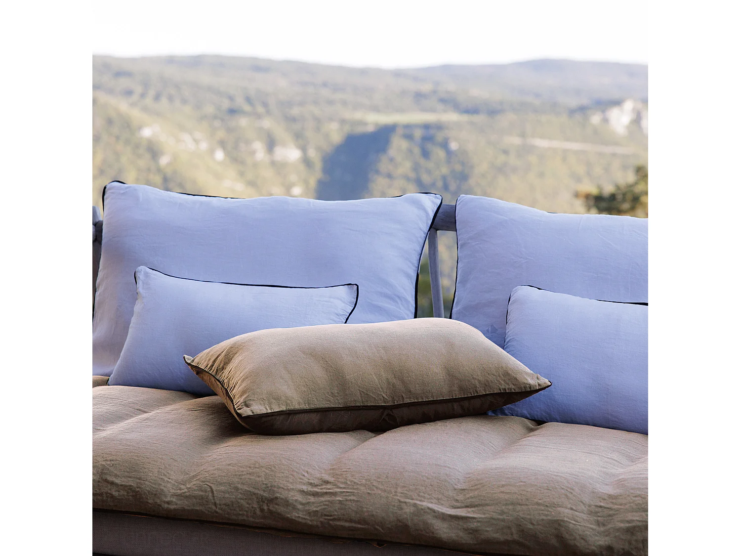 Housse de coussin PRELUDE 30x50 cm lin et coton lavé beige Chanvre