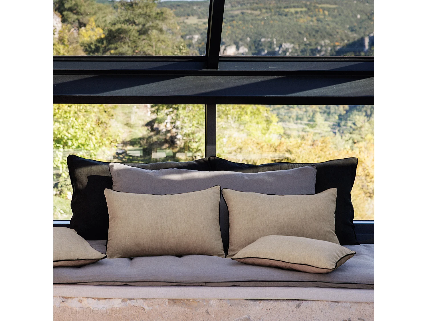 Housse de coussin PRELUDE 30x50 cm lin et coton lavé beige Chanvre