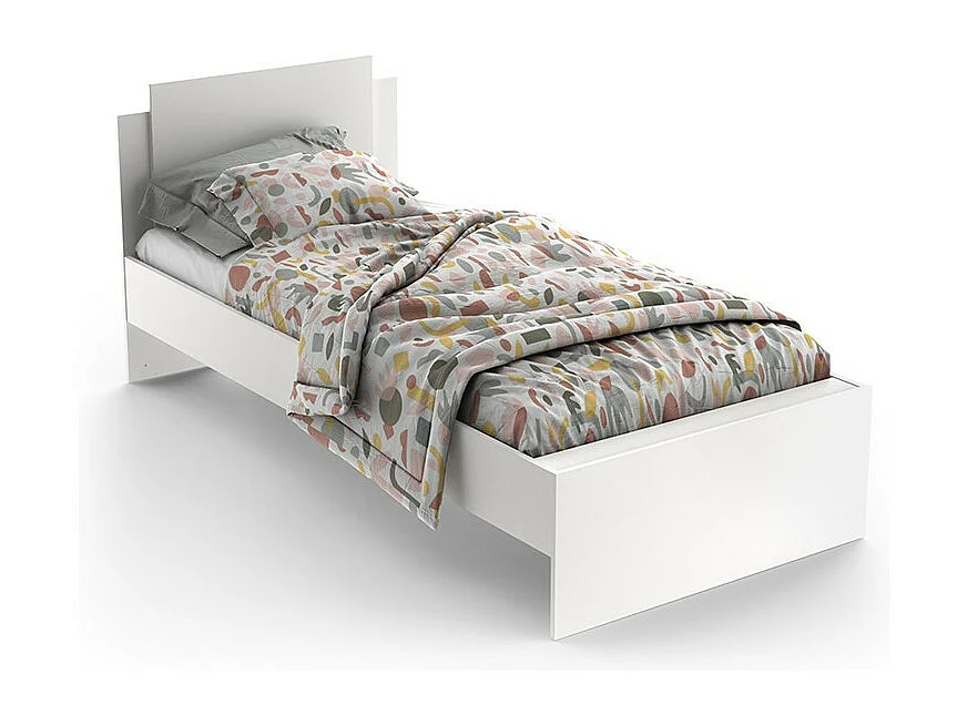 Lit simple 90x200 cm Life blanc