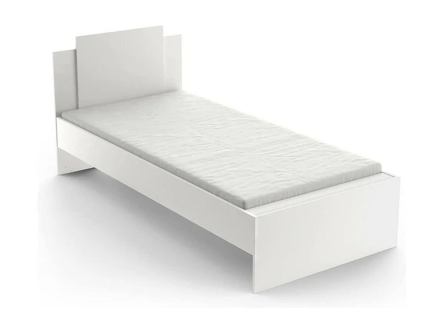 Lit simple 90x200 cm Life blanc