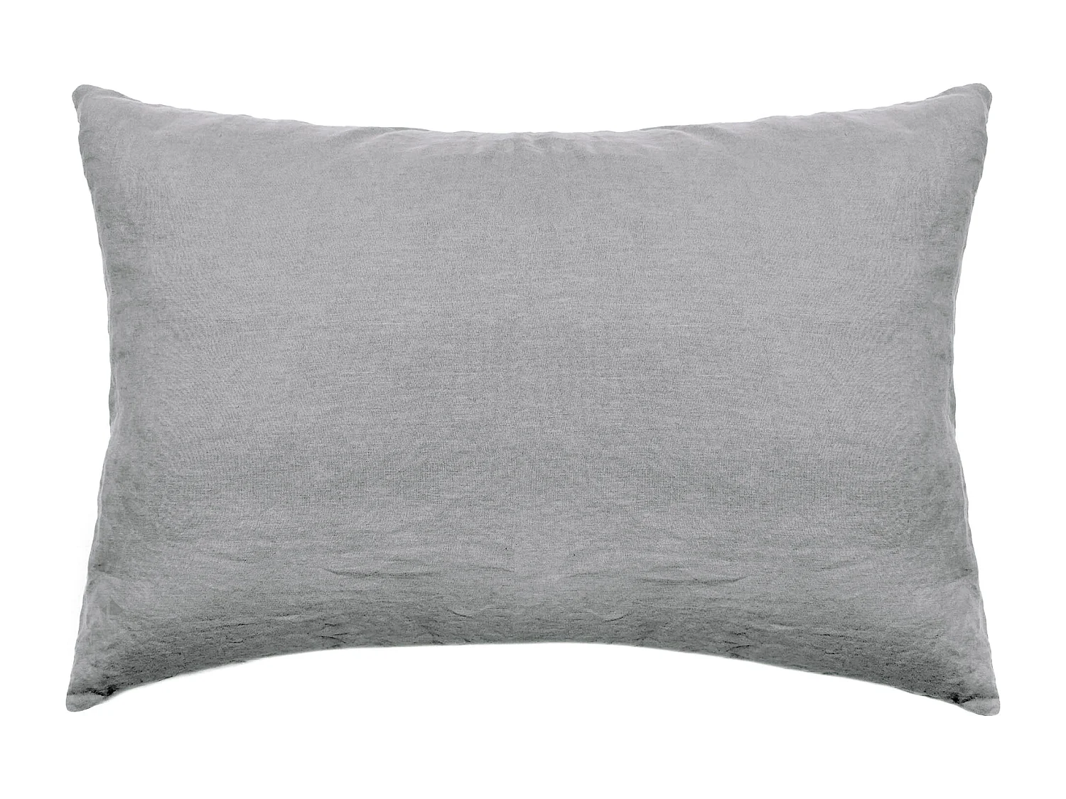 Taie d'oreiller 50x70 cm pur coton lavé PALACE gris acier