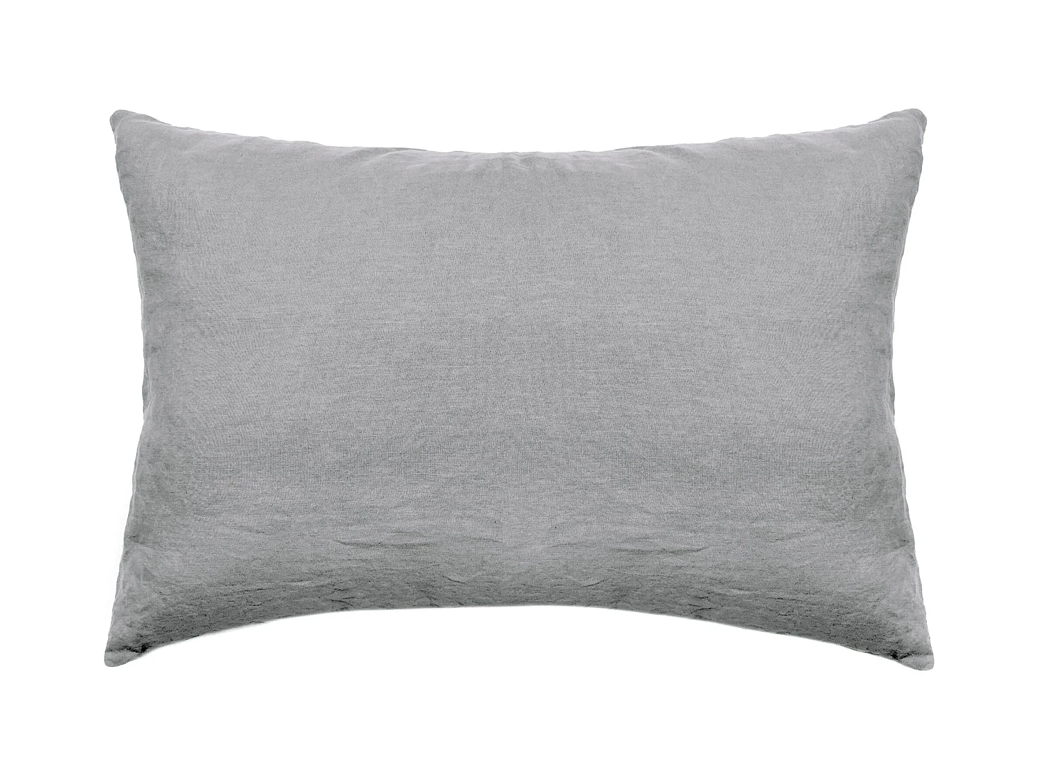 Taie d'oreiller 50x70 cm pur coton lavé PALACE gris acier