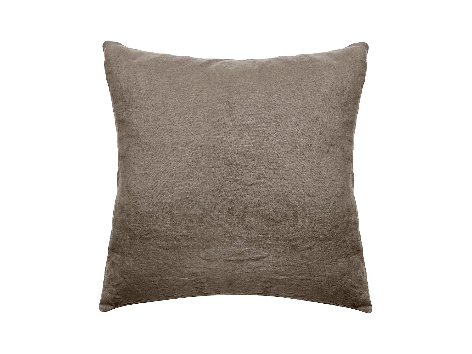 Taie d'oreiller 65x65 cm pur coton lavé PALACE marron tabac