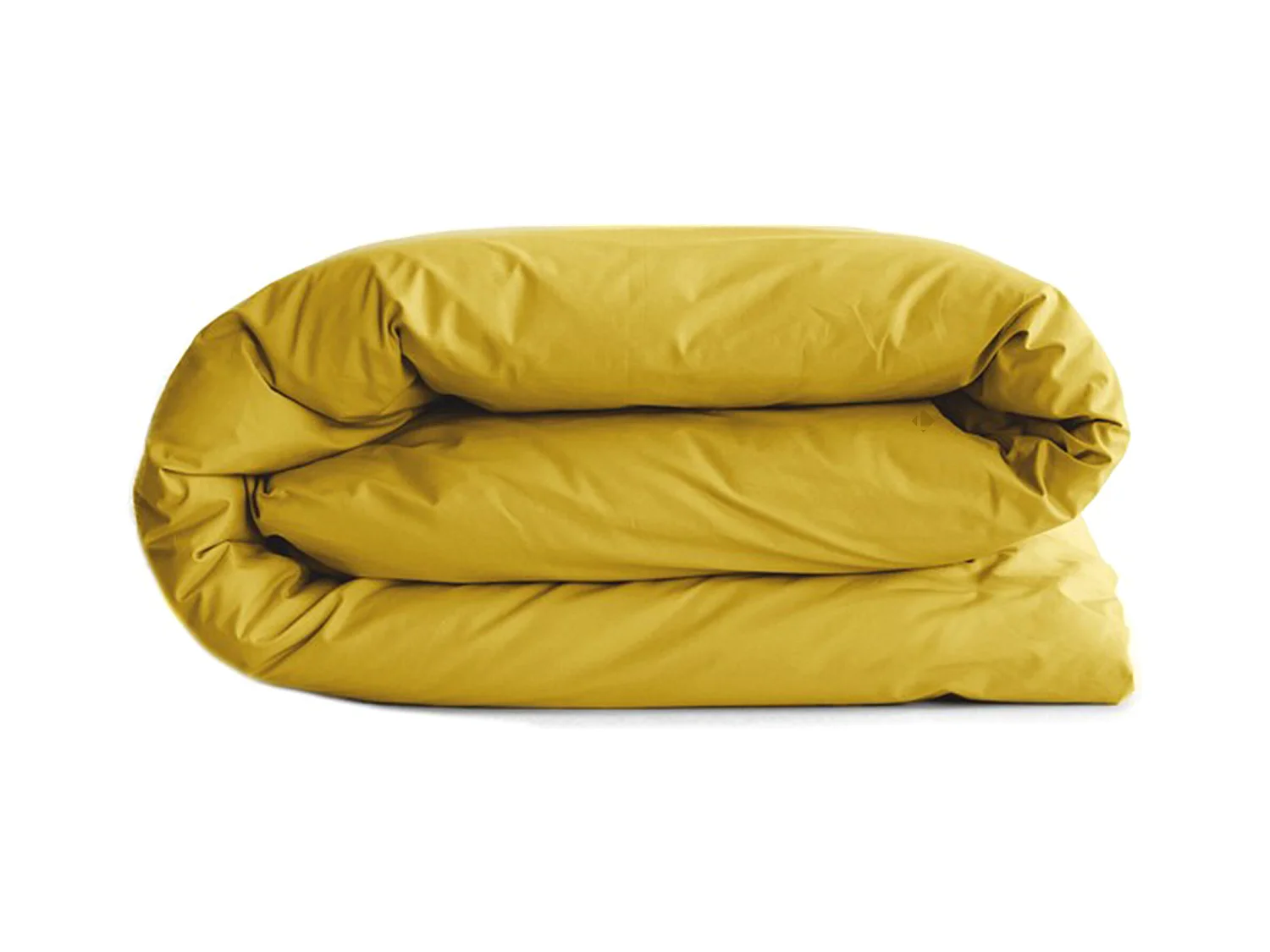 Housse de couette uni 260x240 cm percale MANOIR jaune Moutarde
