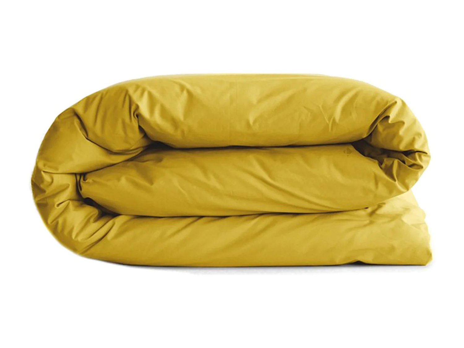 Housse de couette uni 260x240 cm percale MANOIR jaune Moutarde