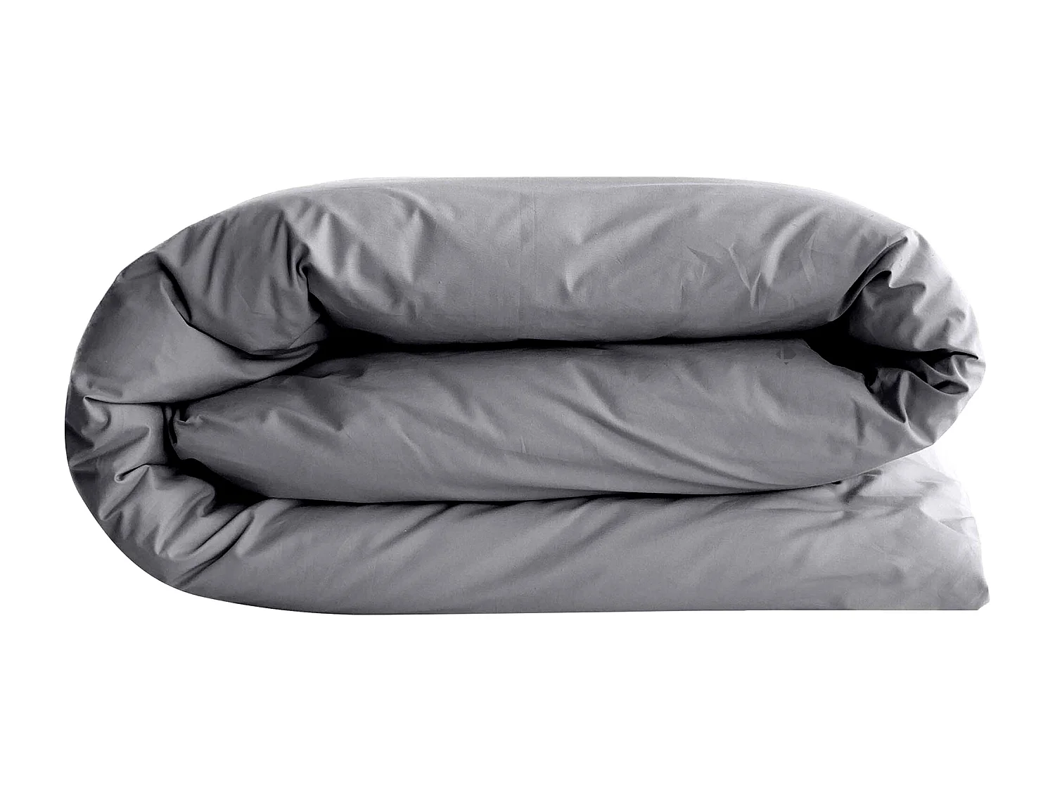 Housse de couette uni 200x200 cm percale de coton MANOIR gris Ardoise