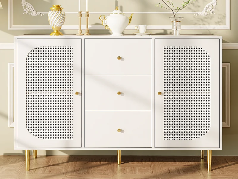 Buffer 2 Türen und 3 Schubladen – aus MDF – Weiß