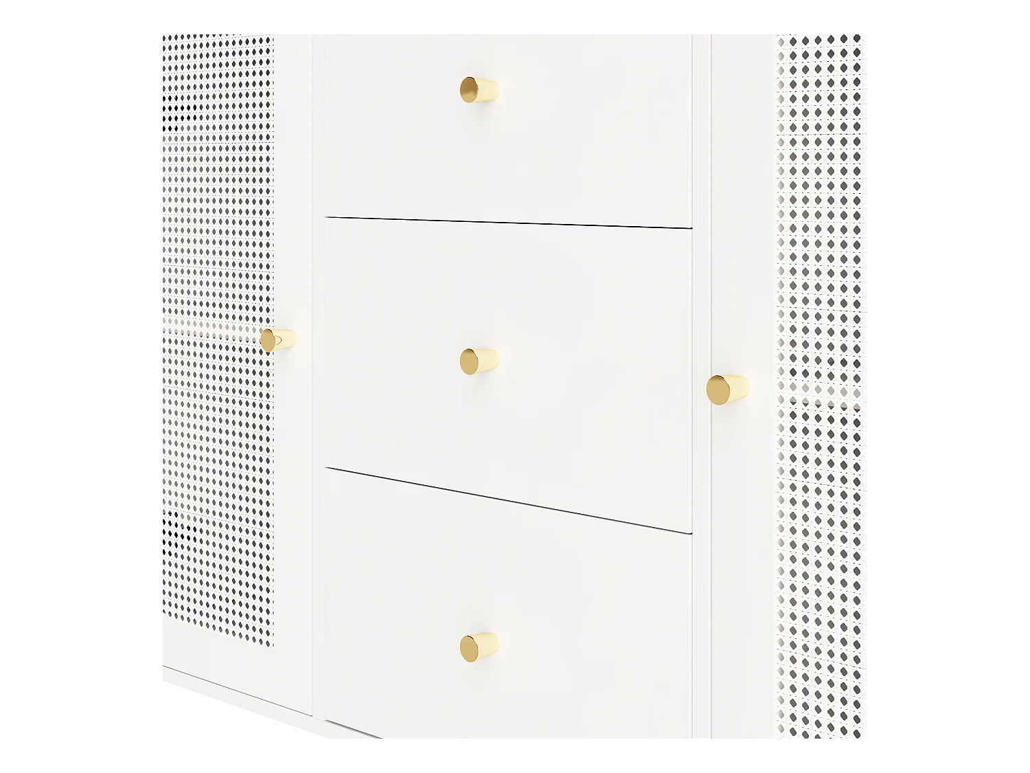 Tampão 2 portas e 3 gavetas - em MDF - Branco