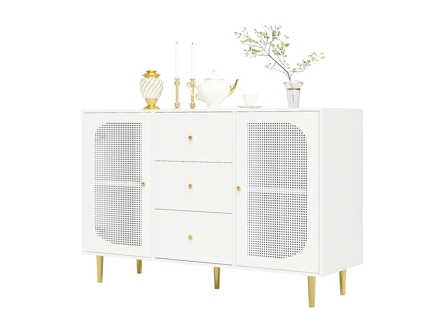 Buffer 2 puertas y 3 cajones - en MDF - Blanco