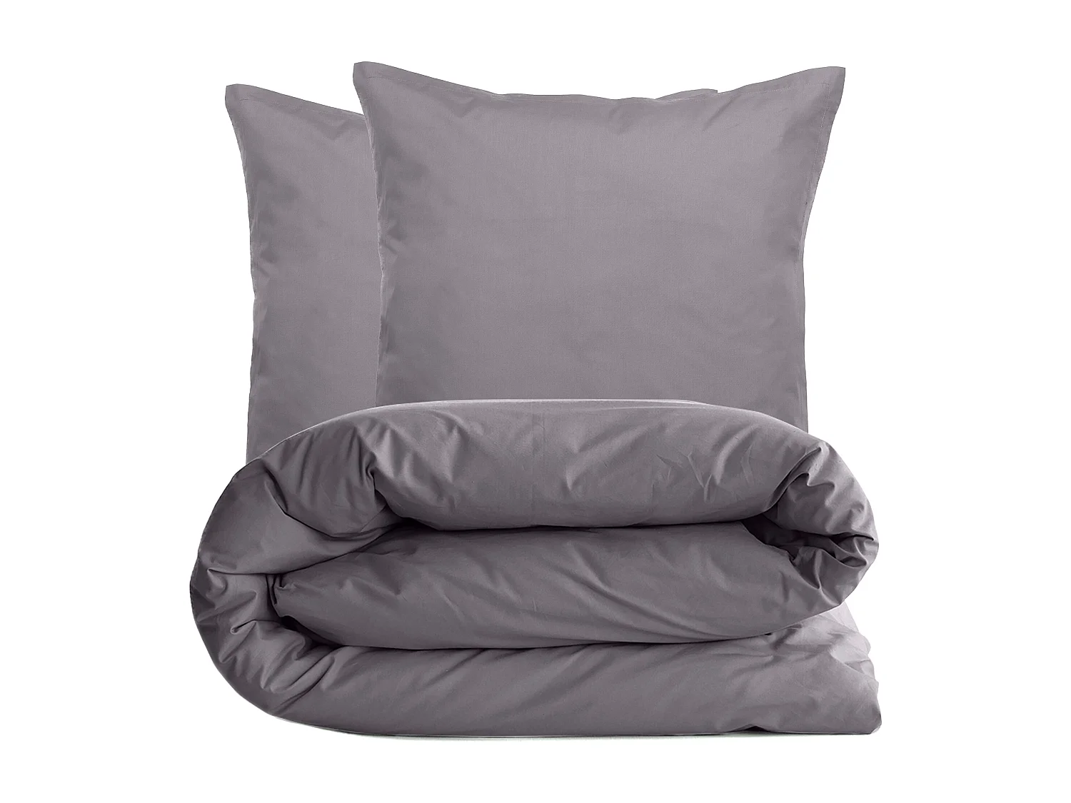 Parure de lit 140x200 cm set 65x65 cm percale MANOIR gris Ardoise
