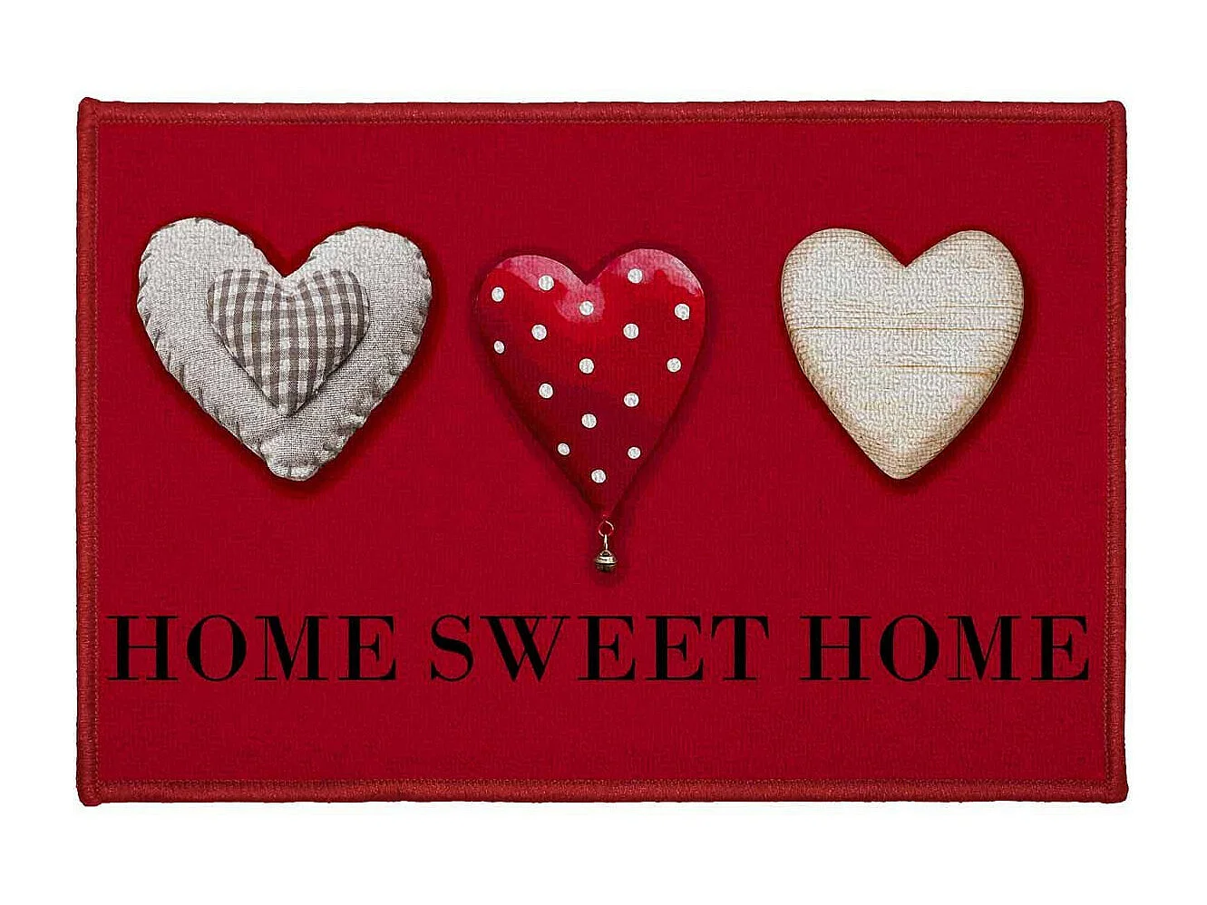 Tapis Déco Imprimé "Home Passion" 40x60cm Rouge