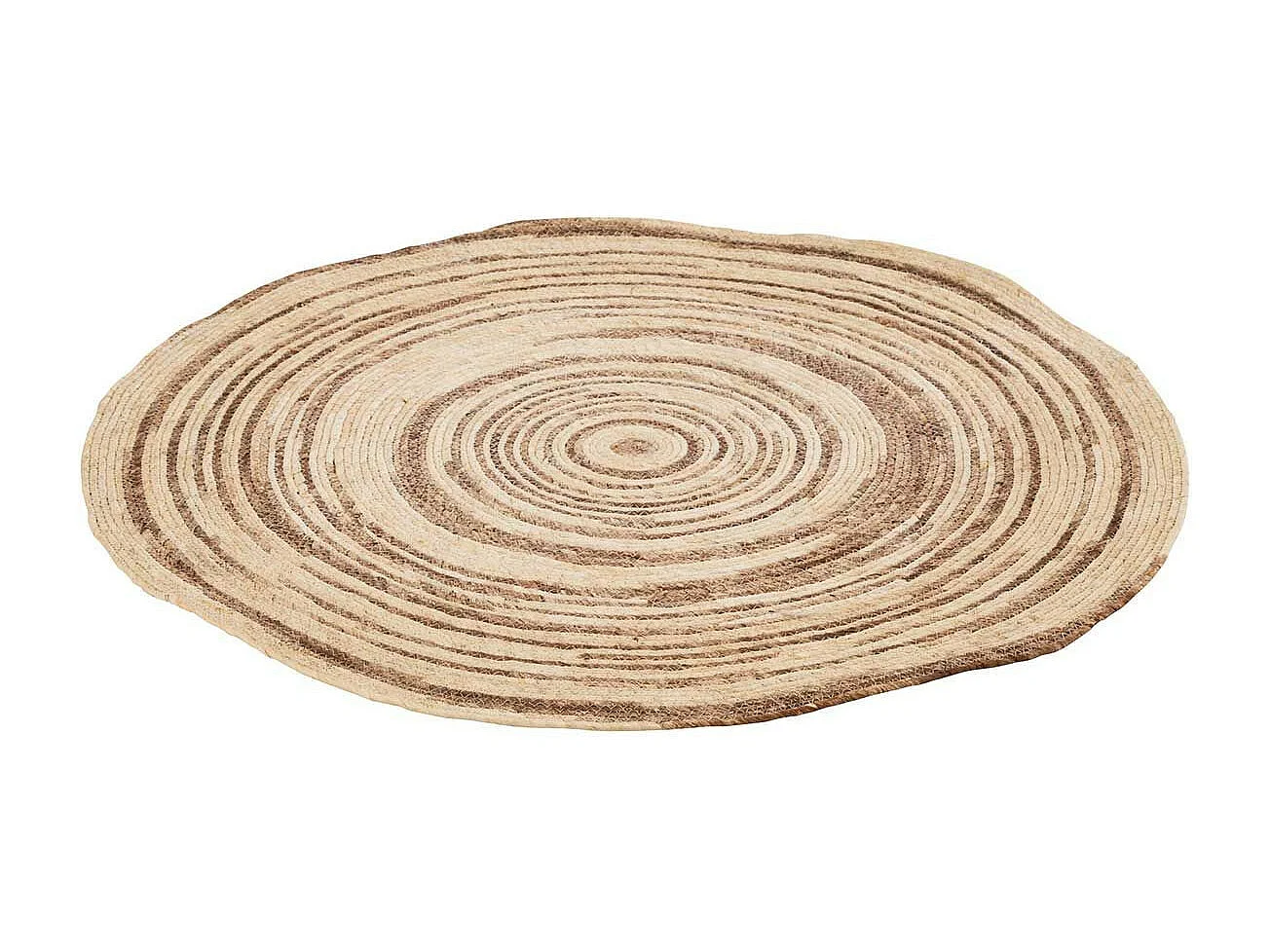 Tapis Rond Déco "Maïs" 79cm Beige & Marron