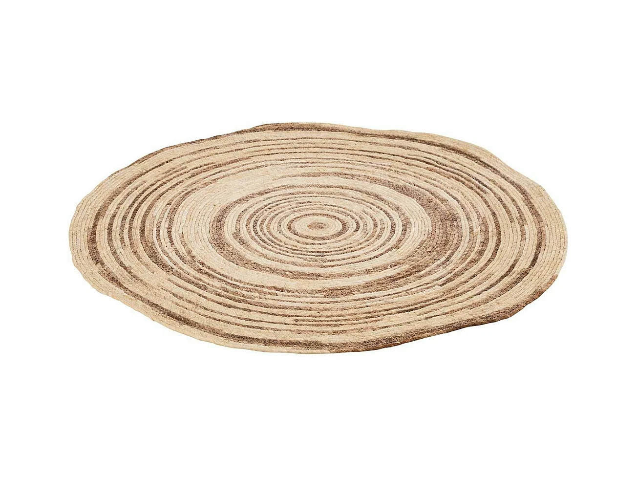 Tapis Rond Déco "Maïs" 79cm Beige & Marron