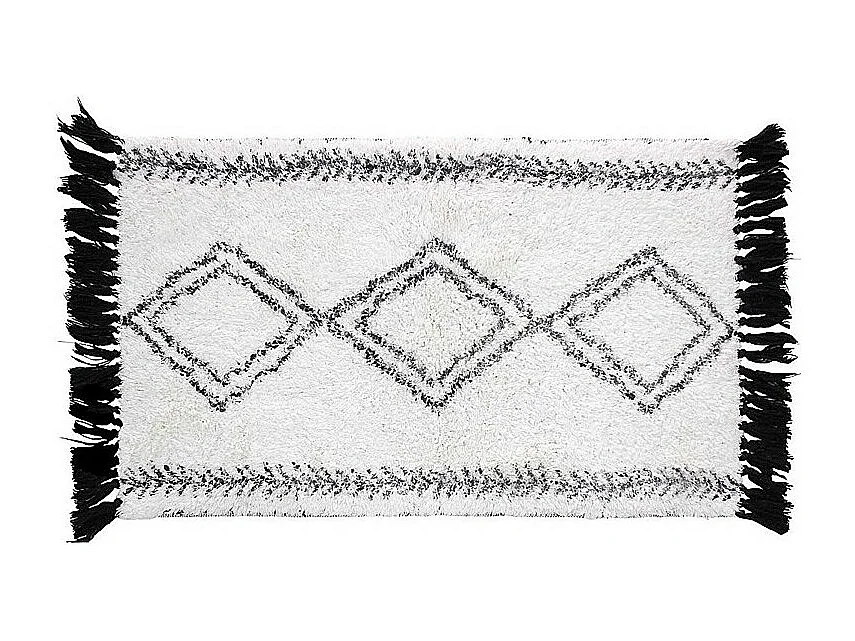 Tapis de Bain à Franges "Freya" 50x80cm Blanc