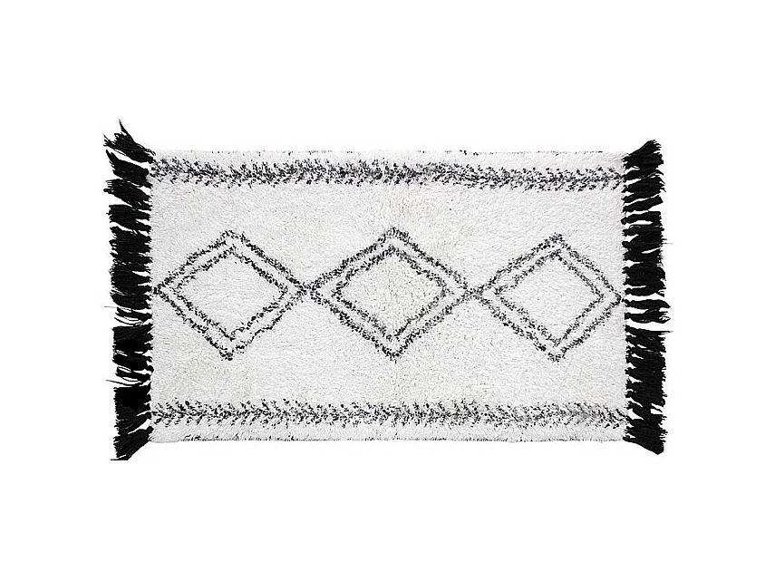 Tapis de Bain à Franges "Freya" 50x80cm Blanc