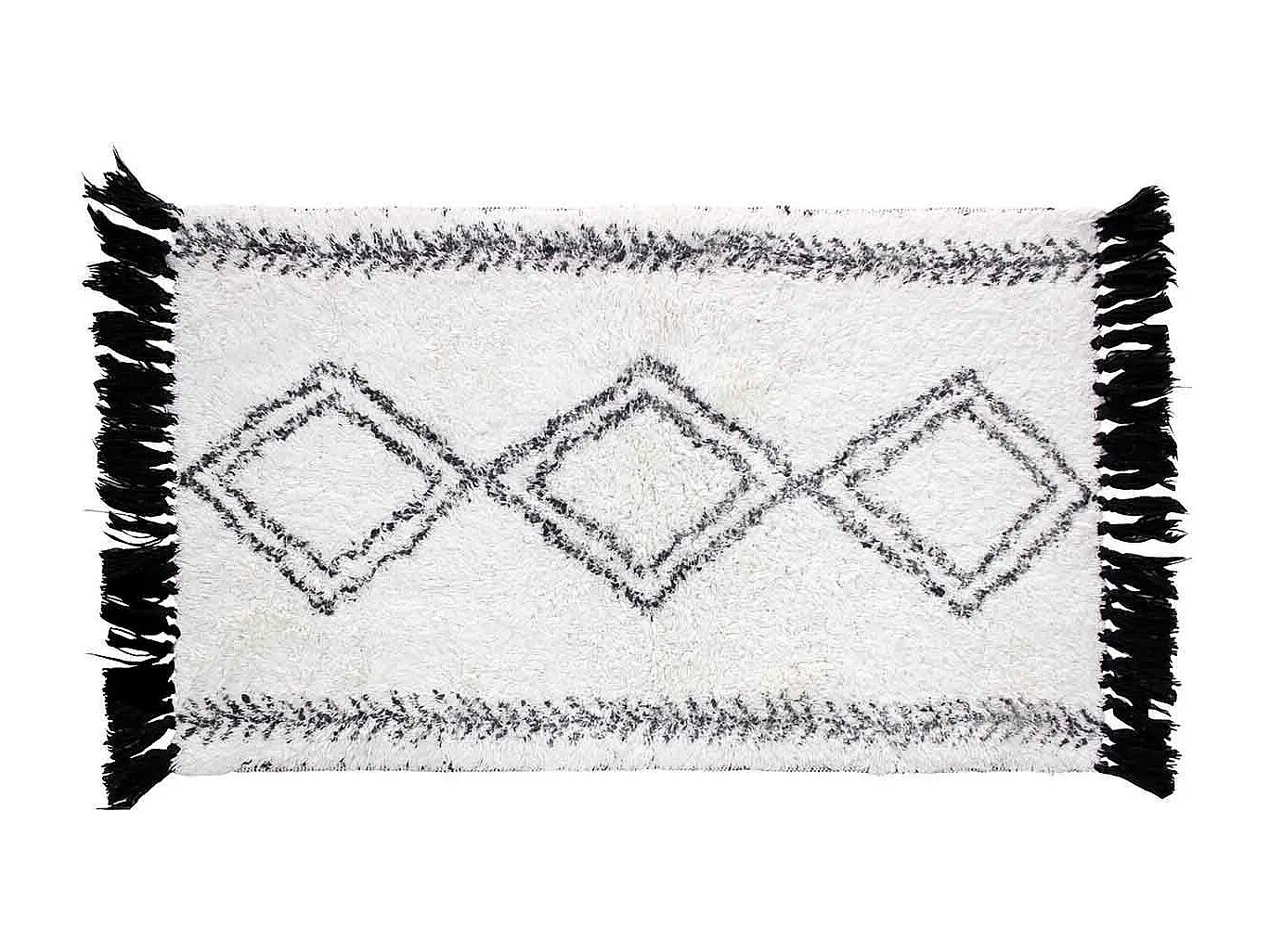 Tapis de Bain à Franges "Freya" 50x80cm Blanc