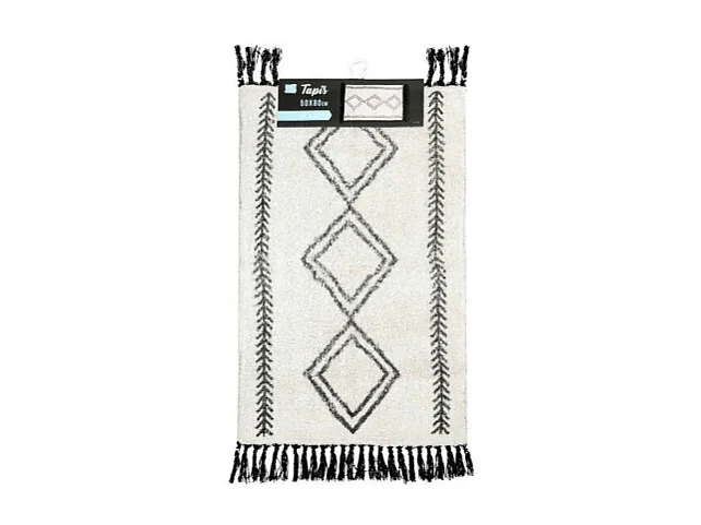 Tapis de Bain à Franges "Freya" 50x80cm Blanc