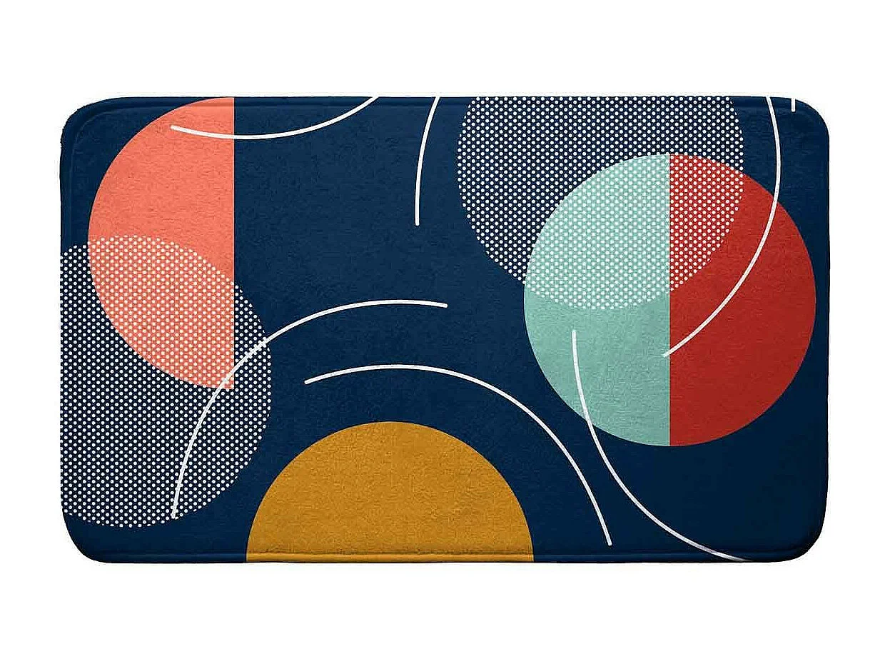 Tapis de Bain Imprimé "Color Pop" 45x75cm Bleu