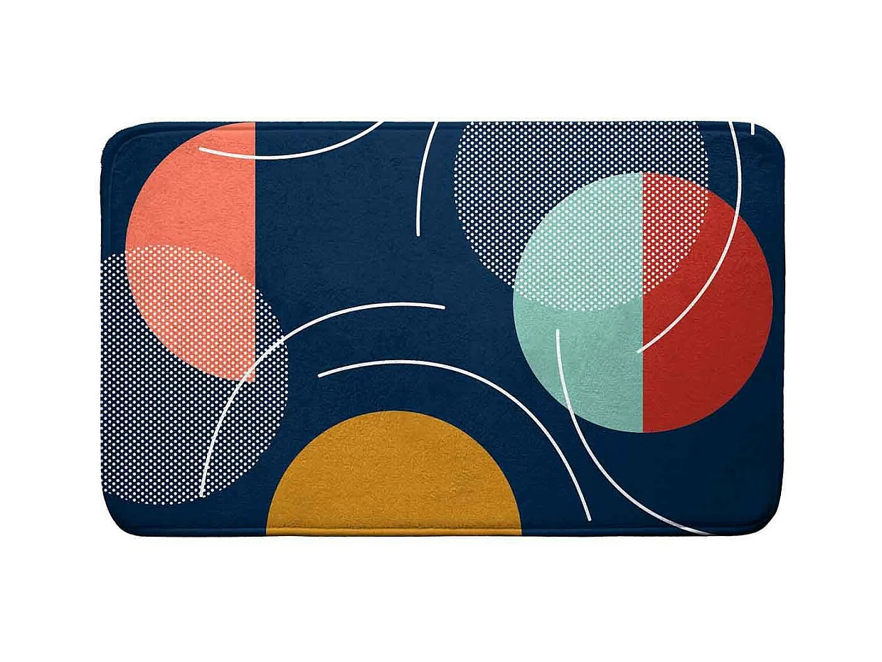 Tapis de Bain Imprimé "Color Pop" 45x75cm Bleu