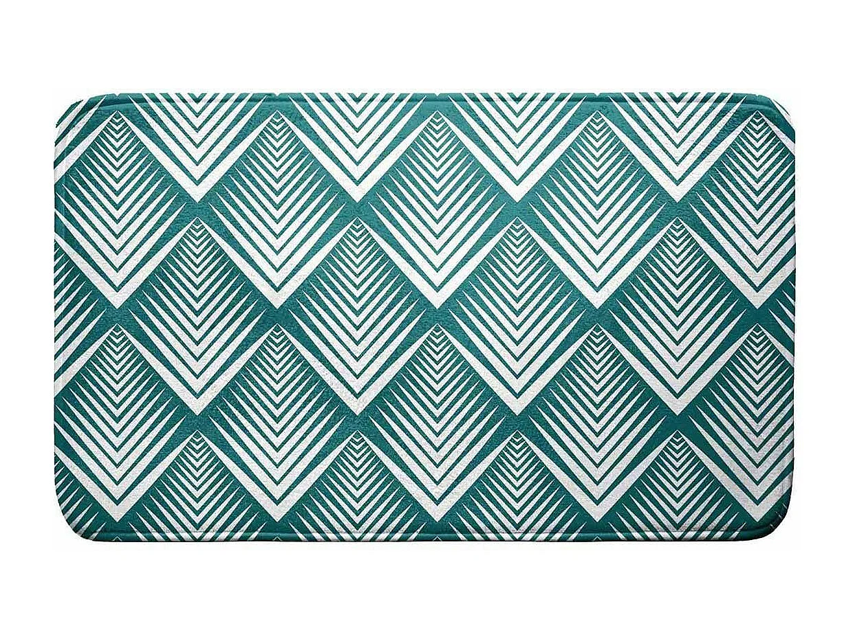 Tapis de Bain Imprimé "Blueart" 45x75cm Bleu