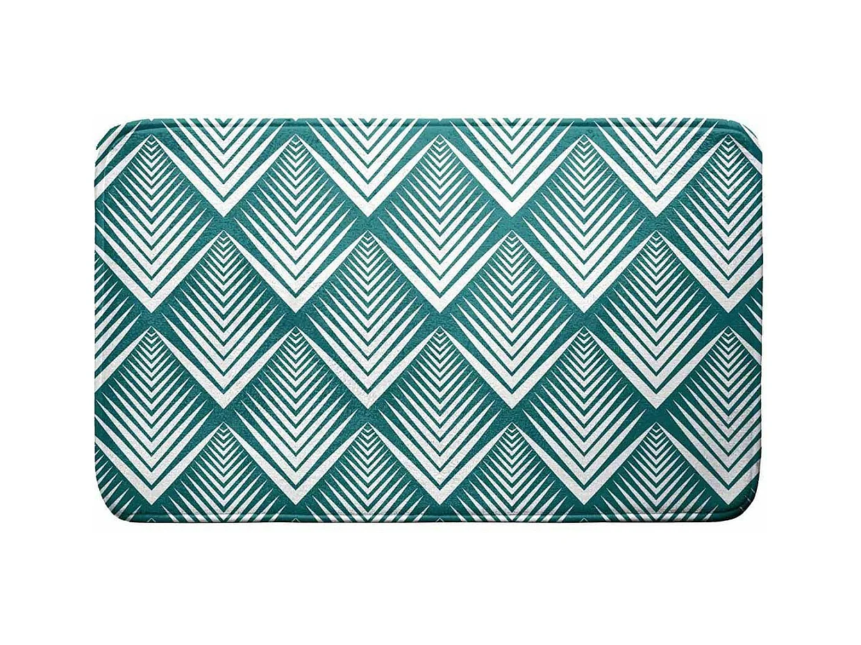 Tapis de Bain Imprimé "Blueart" 45x75cm Bleu