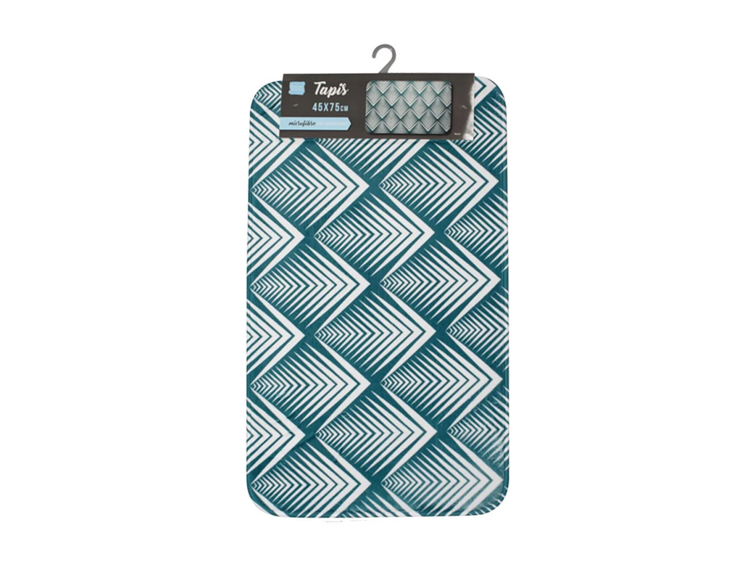 Tapis de Bain Imprimé "Blueart" 45x75cm Bleu