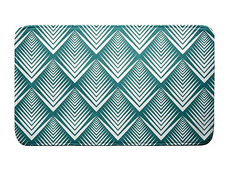 Tapis de Bain Imprimé "Blueart" 45x75cm Bleu