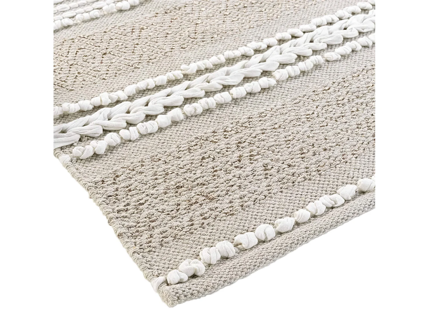Tapis Déco "Blanca" 120x170cm Naturel & Blanc