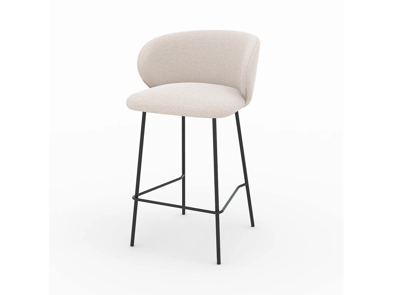 Set di 2 sedie per isola centrale in tessuto beige 68 cm - Victoria