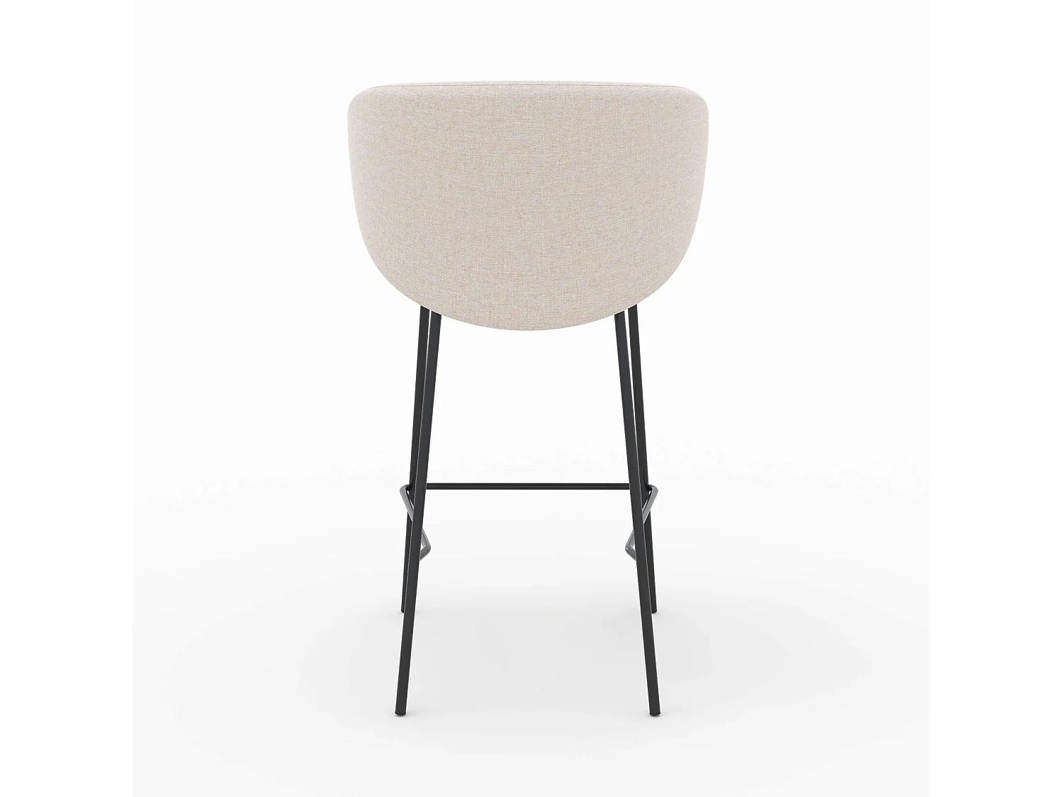 Lot de 2 chaises pour îlot central en tissu beige 68 cm - Victoria