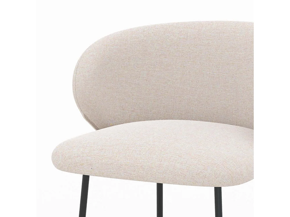 Set di 2 sedie per isola centrale in tessuto beige 68 cm - Victoria