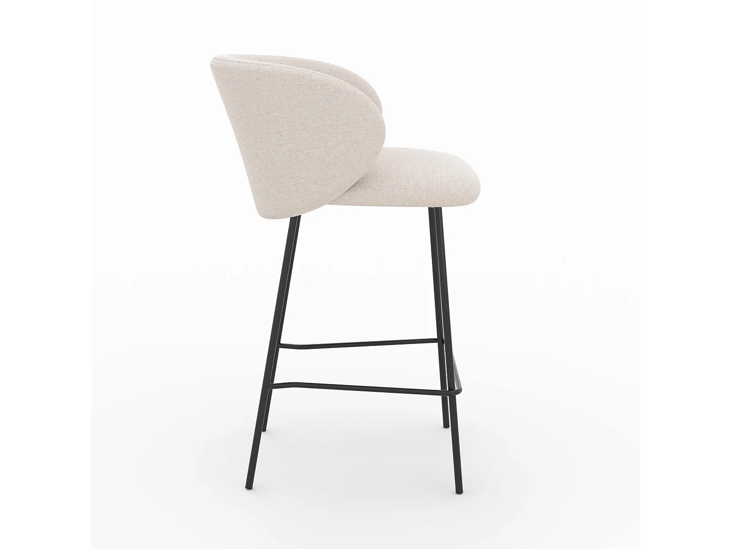 Set de 2 sillas para isla central en tela beige 68 cm - Victoria