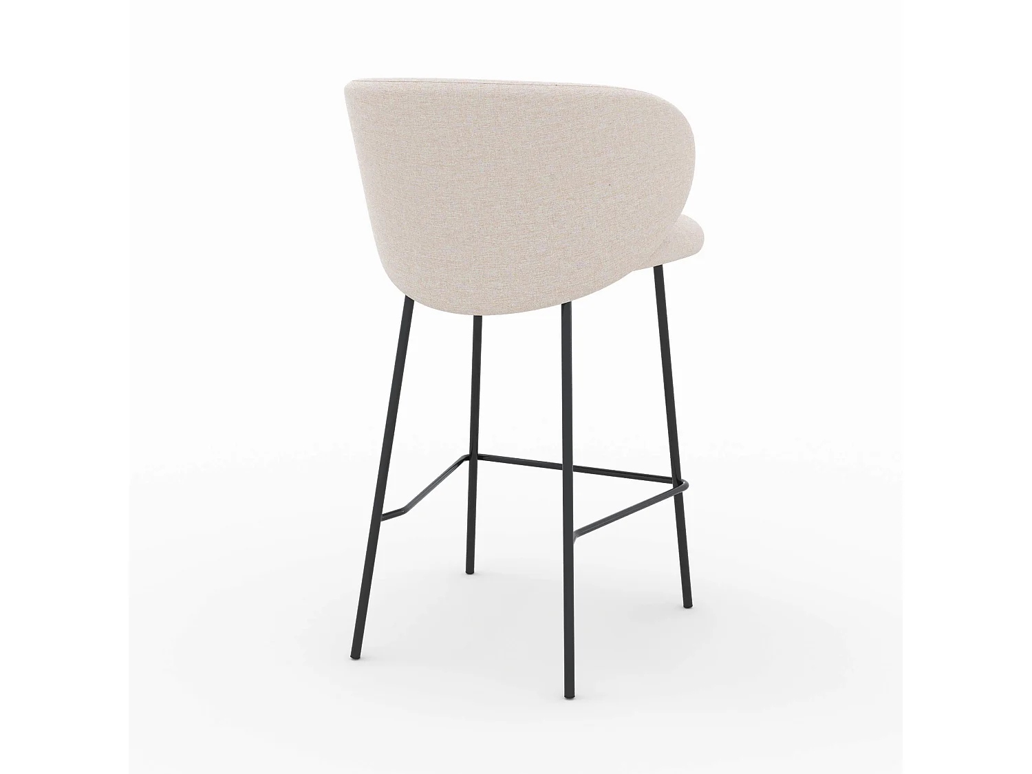 Set de 2 sillas para isla central en tela beige 68 cm - Victoria