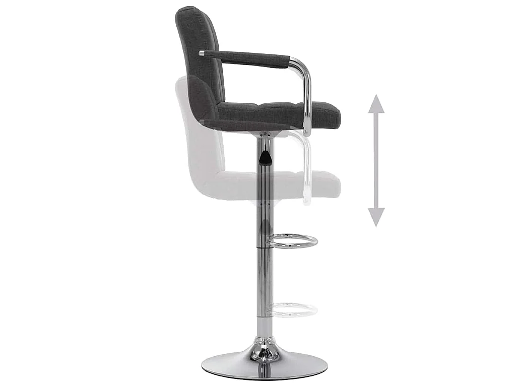 Chaise de bar Gris foncé Tissu