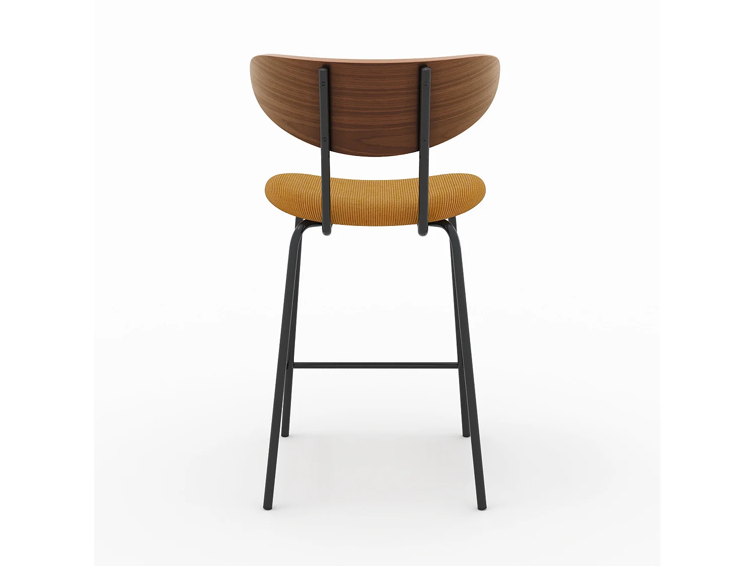 Lot de 2 chaises pour îlot central en velours côtelé jaune 64.5 cm - Jade