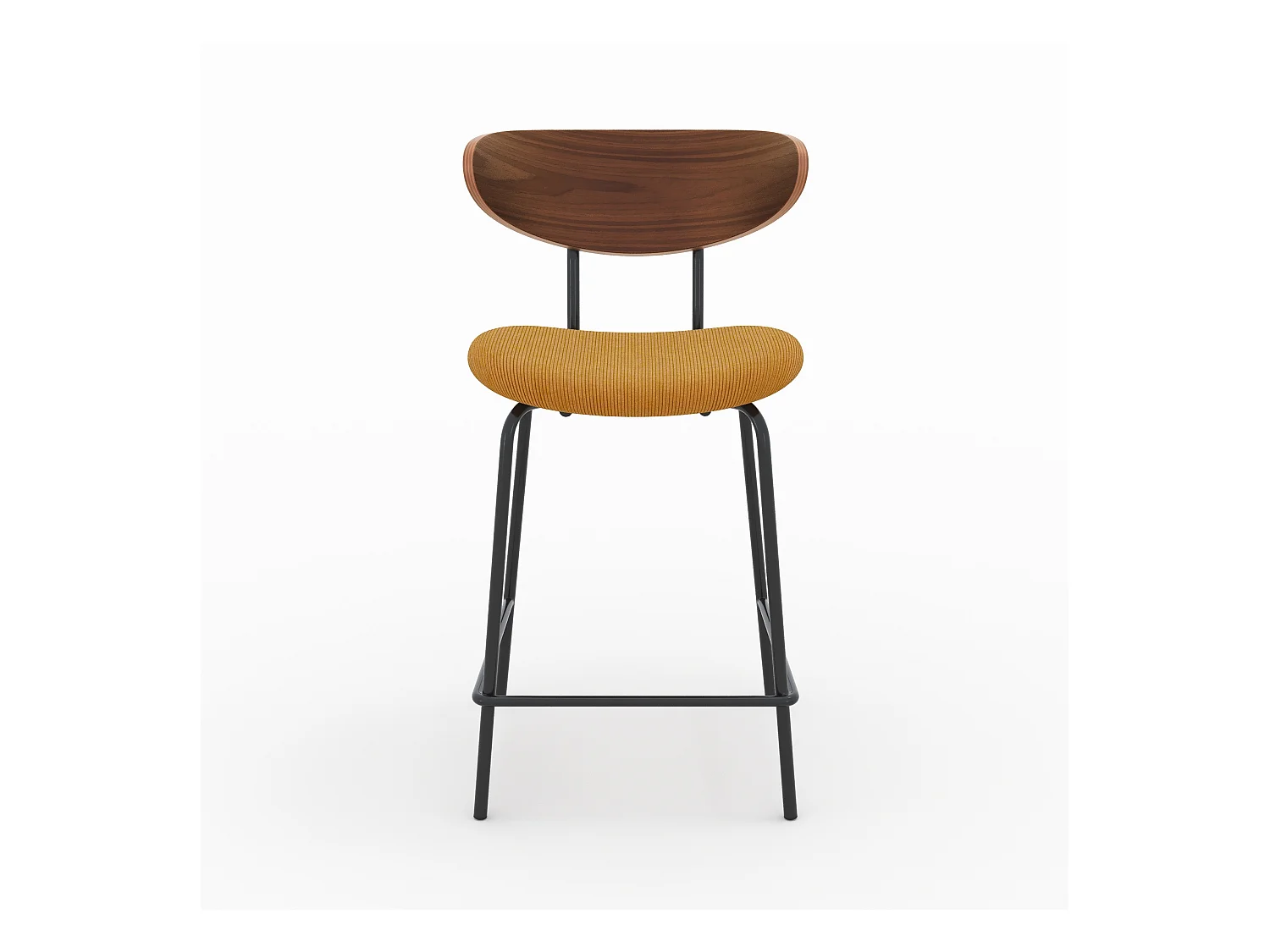 Lot de 2 chaises pour îlot central en velours côtelé jaune 64.5 cm - Jade