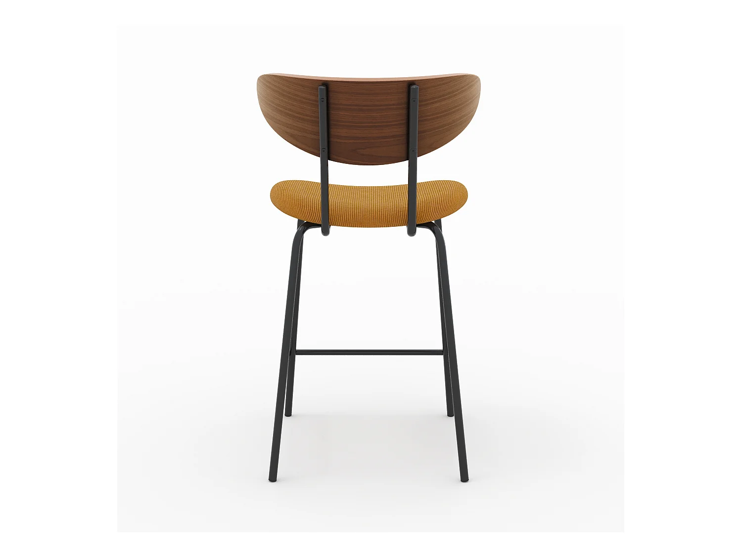 Lot de 2 chaises pour îlot central en velours côtelé jaune 64.5 cm - Jade