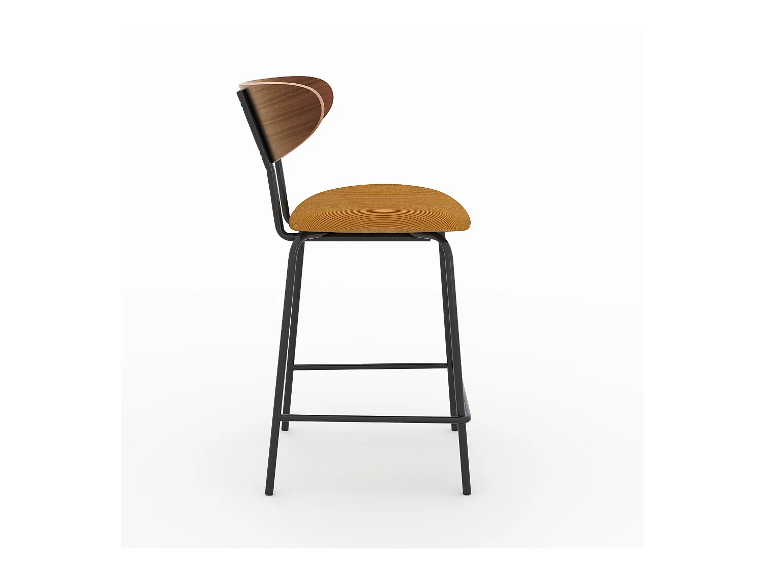 Lot de 2 chaises pour îlot central en velours côtelé jaune 64.5 cm - Jade